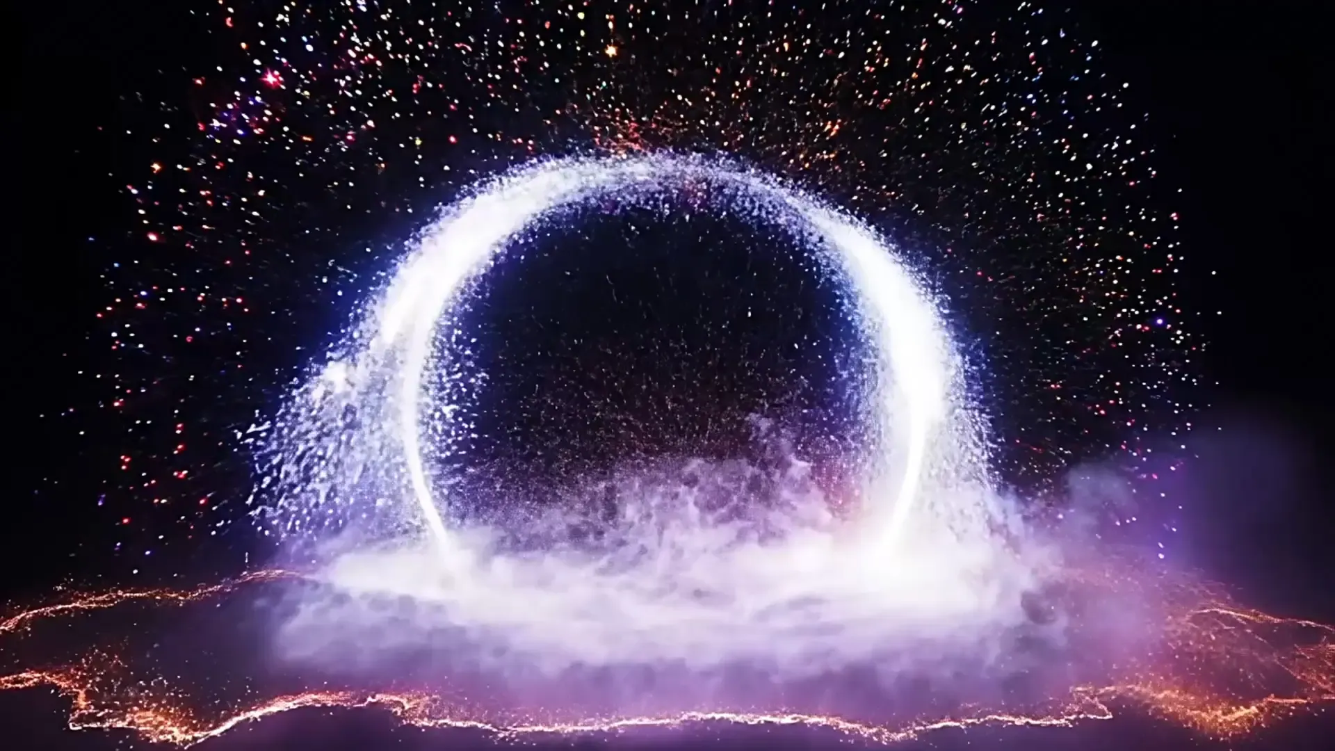 Colorful Particle Halo Transition for Logo Intro Videos